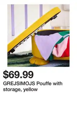 Ikea GREJSIMOJS Pouffe with storage, yellow offer