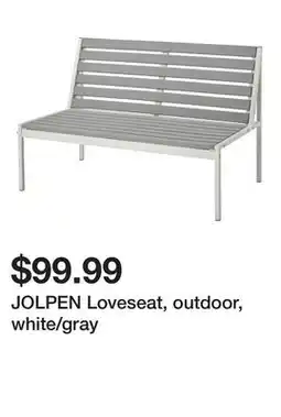 Ikea JOLPEN Loveseat, outdoor, white/gray offer