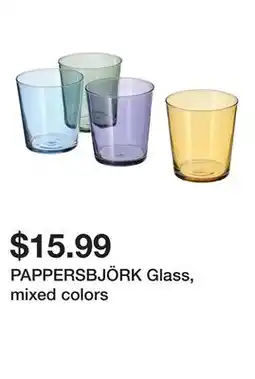 Ikea PAPPERSBJÖRK Glass, mixed colors offer