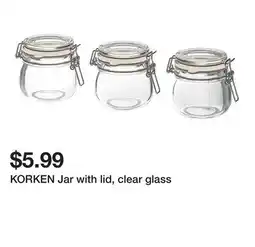 Ikea KORKEN Jar with lid, clear glass offer