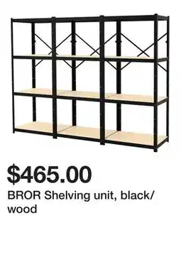 Ikea BROR Shelving unit, black/wood offer