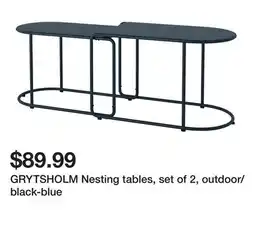 Ikea GRYTSHOLM Nesting tables, set of 2, outdoor/black-blue offer