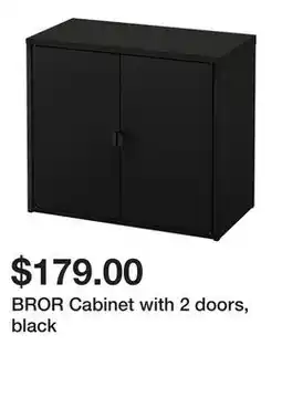 Ikea BROR Cabinet with 2 doors, black offer