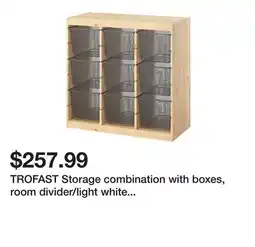 Ikea TROFAST Storage combination with boxes, room divider/light white stained pine dark gray offer