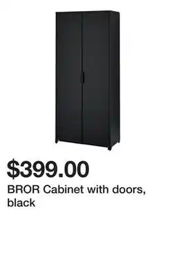 Ikea BROR Cabinet with doors, black offer