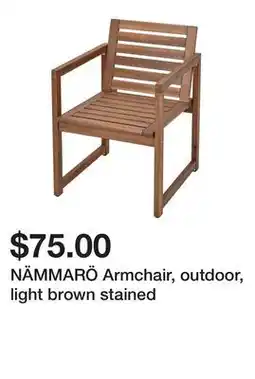 Ikea NÄMMARÖ Armchair, outdoor, light brown stained offer