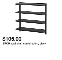 Ikea BROR Wall shelf combination, black offer