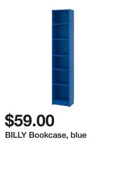 Ikea BILLY Bookcase, blue offer