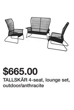 Ikea TALLSKÄR 4-seat, lounge set, outdoor/anthracite offer
