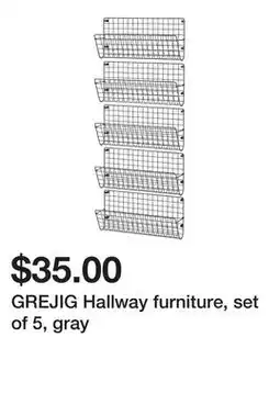 Ikea GREJIG Hallway furniture, set of 5, gray offer