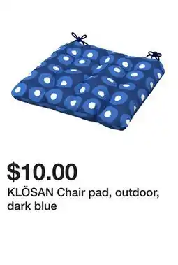 Ikea KLÖSAN Chair pad, outdoor, dark blue offer