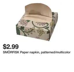 Ikea SMÖRFISK Paper napkin, patterned/multicolor offer