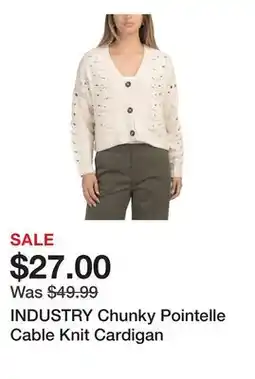 Marshalls INDUSTRY Chunky Pointelle Cable Knit Cardigan offer