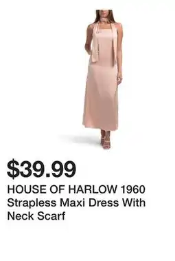 Marshalls HOUSE OF HARLOW 1960 Strapless Maxi Dress With Neck Scarf offer