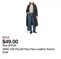 Marshalls AVEC LES FILLES Plus Faux Leather Trench Coat offer