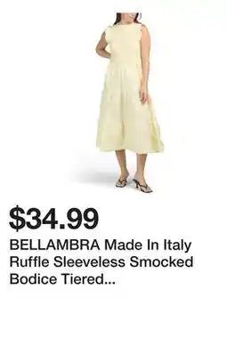 Marshalls BELLAMBRA Made In Italy Ruffle Sleeveless Smocked Bodice Tiered Maxi Dress offer