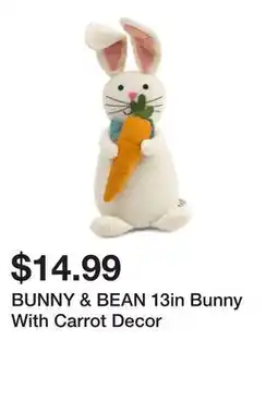 Marshalls BUNNY & BEAN 13in Bunny With Carrot Decor offer