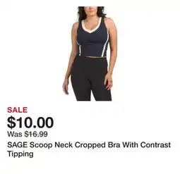 Marshalls SAGE Scoop Neck Cropped Bra With Contrast Tipping offer