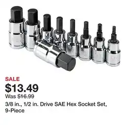 Harbor Freight Tools 3/8 in., 1/2 in. Drive SAE Hex Socket Set, 9-Piece offer