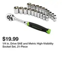 Harbor Freight Tools 1/4 in. Drive SAE and Metric High-Visibility Socket Set, 21-Piece offer