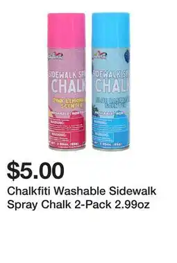 Five Below Chalkfiti Washable Sidewalk Spray Chalk 2-Pack 2.99oz offer