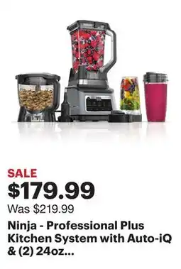 Best Buy Ninja - Professional Plus Kitchen System with Auto-iQ & (2) 24oz Single-Serve Cups - Stainless Steel offer