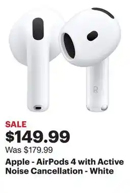 Best Buy Apple - AirPods 4 with Active Noise Cancellation - White offer
