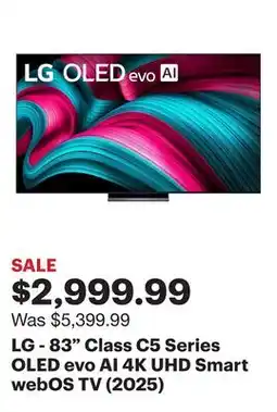 Best Buy LG - 83 Class C5 Series OLED evo AI 4K UHD Smart webOS TV (2025) offer