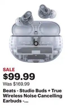 Best Buy Beats - Studio Buds + True Wireless Noise Cancelling Earbuds - Transparent offer