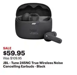 Best Buy JBL - Tune 245NC True Wireless Noise Cancelling Earbuds - Black offer
