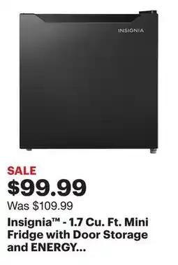 Best Buy Insignia - 1.7 Cu. Ft. Mini Fridge with Door Storage and ENERGY STAR Certification - Black offer