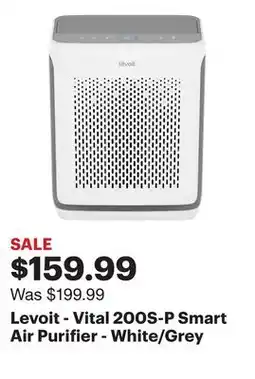 Best Buy Levoit - Vital 200S-P Smart Air Purifier - White/Grey offer