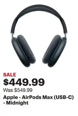 Best Buy Apple - AirPods Max (USB-C) - Midnight offer