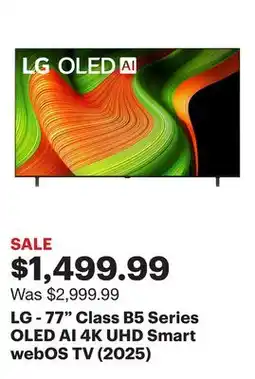 Best Buy LG - 77 Class B5 Series OLED AI 4K UHD Smart webOS TV (2025) offer