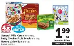 Safeway General Mills Cereal, Betty Crocker Fruit Snacks, Nature Valley Bars offer