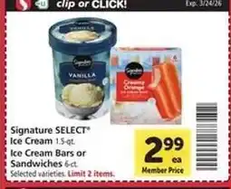 Safeway Signature Select Ice Cream offer