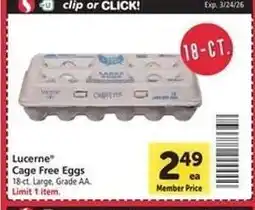Safeway Lucerne Cage Free Eggs offer