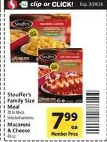 Safeway Stouffer's Family Size Meal offer