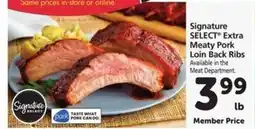 Safeway Signature SELECT Extra Meaty Pork Loin Back Ribs offer