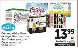 Safeway Corona, White Claw, Lagunitas, Sun Cruiser, Coors offer