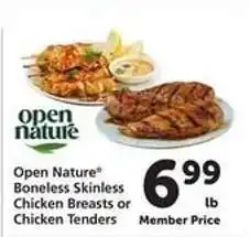 Safeway Open Nature Boneless Skinless Chicken Breasts or Chicken Tenders offer