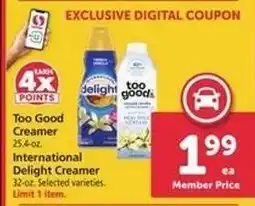 Safeway Too Good Creamer / International Delight Creamer offer