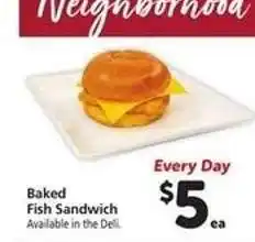Safeway Baked Fish Sandwich offer