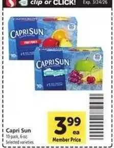 Safeway Capri Sun offer
