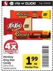 Safeway Hershey King Size Candy offer