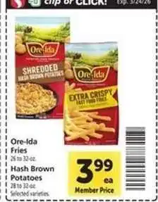 Safeway Ore-Ida Fries offer