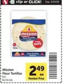 Safeway Mission Flour Tortillas offer