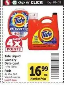 Safeway Tide Liquid Laundry Detergent offer