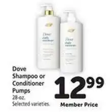 Safeway Dove Shampoo or Conditioner Pumps offer