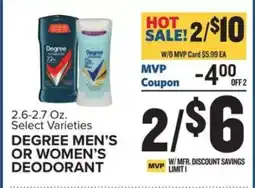 Food Lion Degree Men's or Women's Deodorant offer